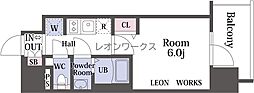 プレサンス深江橋ラヴィゲート 1Kの間取図画像