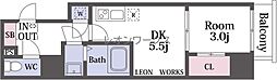 セレニテ本町ルフレ 1DKの間取図画像