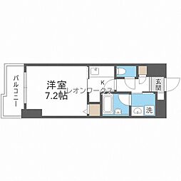 ビエラコート天神橋 1Kの間取図画像