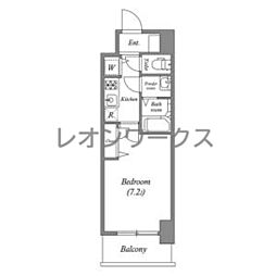 プランドール北浜 1Kの間取図画像