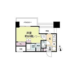 セレニテ難波グランデシュッド 1Kの間取図画像