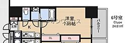 Luxe天神橋 1Kの間取図画像