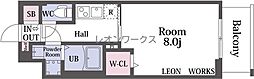 ワールドアイ天王寺ミラージュ 1Kの間取図画像