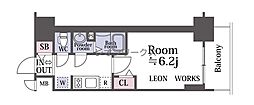 プレサンス堺筋本町ディスティニー 1Kの間取図画像