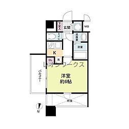 エスレジデンス新大阪ガーデン 1Kの間取図画像