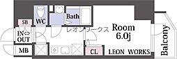 エスリード天王寺ブランシェ 1Kの間取図画像
