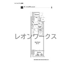 コンフォリア心斎橋EAST 1Kの間取図画像