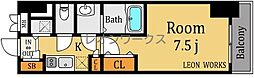 エスリード大手前 1Kの間取図画像