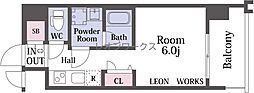 レオンコンフォート都島2 1Kの間取図画像