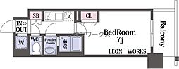 ファーストフィオーレ新梅田 1Kの間取図画像