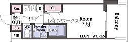大阪市阿倍野区天王寺町北2丁目マンション 1Kの間取図画像