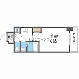 ディクス福島レジデンス 1Kの間取図画像