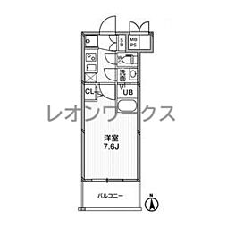 エグゼ天神橋 1Kの間取図画像