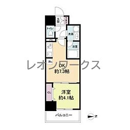 RISINGMaison本町橋 1DKの間取図画像