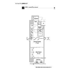 コンフォリア心斎橋EAST 1DKの間取図画像