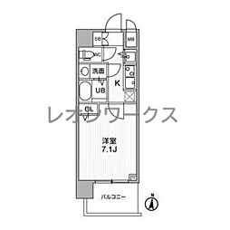 ラドゥセール新大阪 1Kの間取図画像