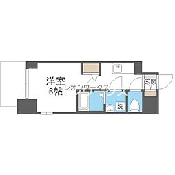 エスリードレジデンス大阪福島シティクロス 1Kの間取図画像
