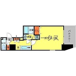 アフルエンス難波 1Kの間取図画像