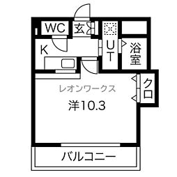 コートビレッジ2 1Kの間取図画像