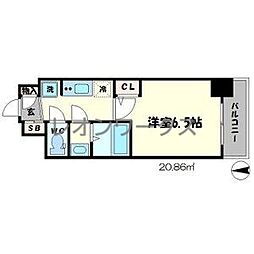 セレニテ谷四 1Kの間取図画像