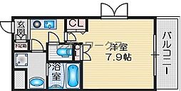 アーデン江坂3 1Kの間取図画像