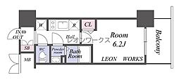 アドバンス大阪SERENO 1Kの間取図画像