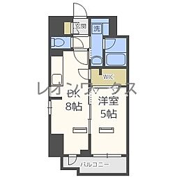 エステムコート北堀江 1DKの間取図画像