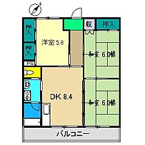 ハイツフジオ 605 ｜ 高知県高知市高須2丁目1-7（賃貸マンション3DK・6階・58.32㎡） その2