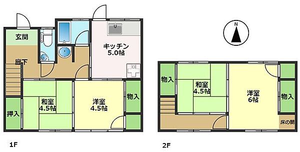 高知県高知市福井町(賃貸一戸建4DK・1階・71.10㎡)の写真 その2