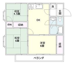 コーポウエタケ 3DKの間取図画像