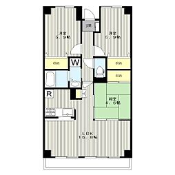 リヴィエール新横浜 3LDKの間取図画像