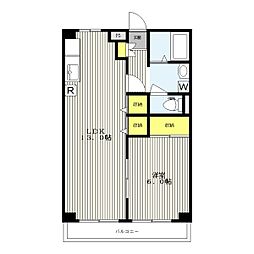 ソルビオスUU 1LDKの間取図画像