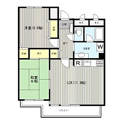 サンガーデン菊名 2LDKの間取図画像