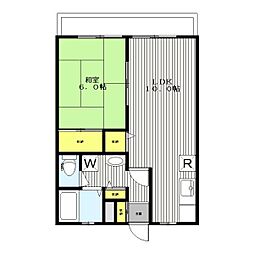 ヒルハイツ 1LDKの間取図画像