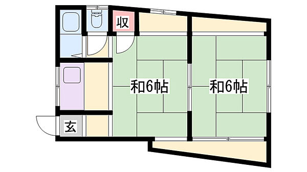 サクライアパート ｜兵庫県姫路市保城(賃貸アパート2K・1階・40.00㎡)の写真 その2
