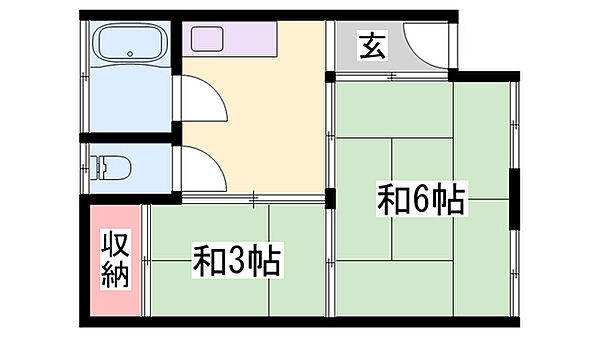 寿山陽ビル西棟 ｜兵庫県姫路市西二階町(賃貸マンション2K・4階・28.15㎡)の写真 その2