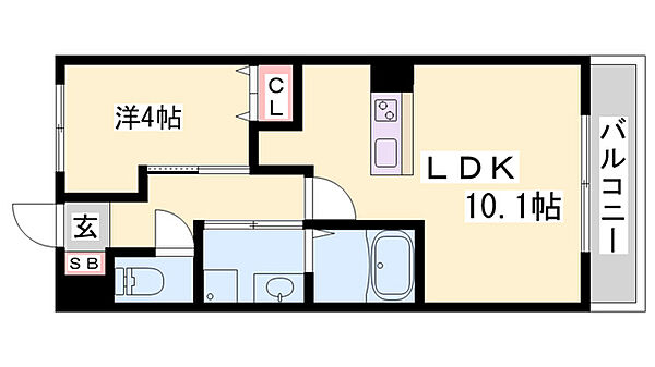 プランドール ｜兵庫県姫路市広畑区西蒲田(賃貸アパート1LDK・1階・36.00㎡)の写真 その2