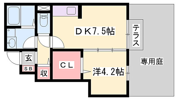 ダリアA棟 ｜兵庫県姫路市野里(賃貸アパート1DK・2階・41.35㎡)の写真 その2