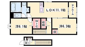 アイルーI  ｜ 兵庫県朝来市和田山町枚田岡（賃貸アパート1LDK・2階・62.05㎡） その2