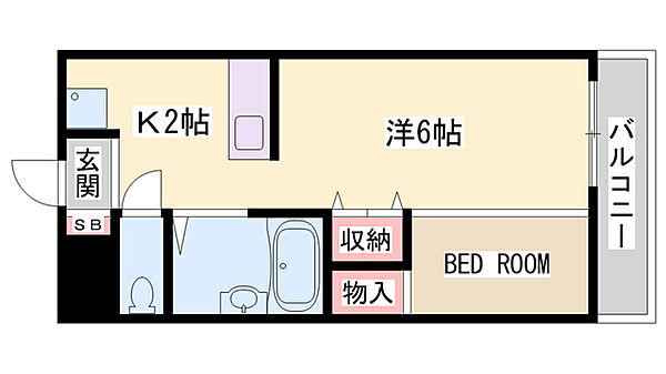 サンシャイン佐野 ｜兵庫県姫路市八代(賃貸マンション1K・3階・22.03㎡)の写真 その2