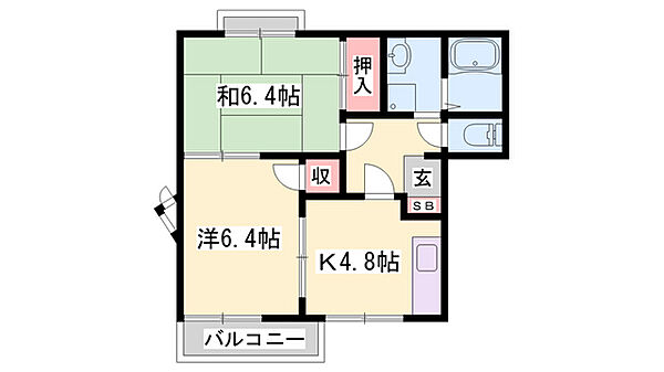 ハイツカンファーツリー ｜兵庫県加東市社(賃貸アパート2K・2階・43.63㎡)の写真 その2