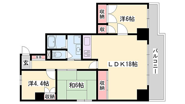 藤和しらさぎハイタウンA棟 ｜兵庫県姫路市増位新町1丁目(賃貸マンション3LDK・5階・77.99㎡)の写真 その2