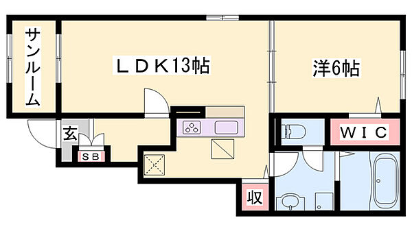 リエゾン　ウェスト ｜兵庫県姫路市白浜町宇佐崎北2丁目(賃貸アパート1LDK・1階・50.01㎡)の写真 その2