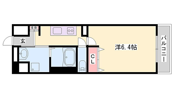 インタービレッジ船丘 ｜兵庫県姫路市船丘町(賃貸マンション1K・9階・25.10㎡)の写真 その2