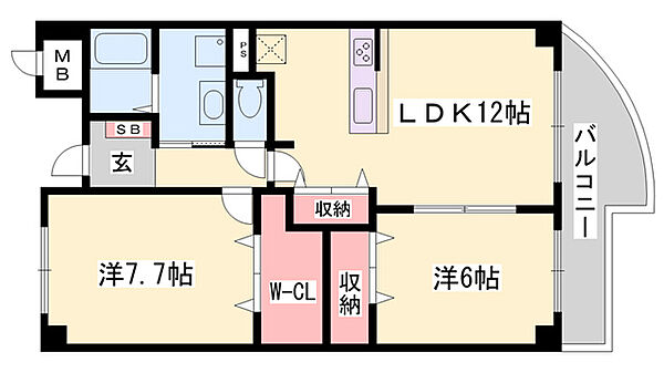 ラフォーレ広畑 ｜兵庫県姫路市広畑区小坂(賃貸マンション2LDK・3階・61.03㎡)の写真 その2