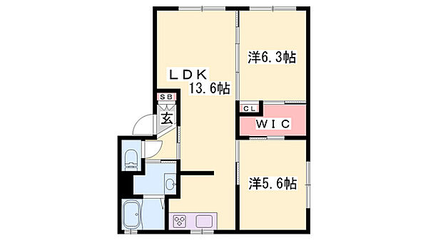 コーラルクィーンA ｜兵庫県西脇市高田井町(賃貸アパート2LDK・1階・54.07㎡)の写真 その2