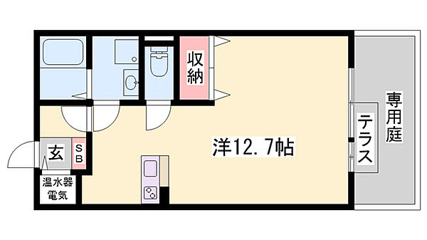 グランマーシーマサノＡ棟 ｜兵庫県姫路市飾磨区都倉1丁目(賃貸アパート1R・1階・33.61㎡)の写真 その2