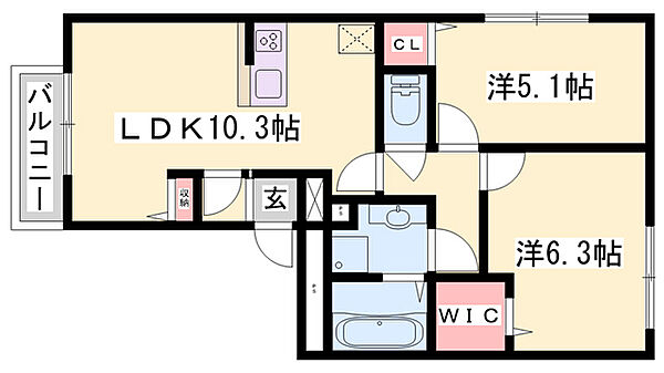 ルボ　マノアール ｜兵庫県姫路市北今宿3丁目(賃貸アパート2LDK・3階・52.16㎡)の写真 その2