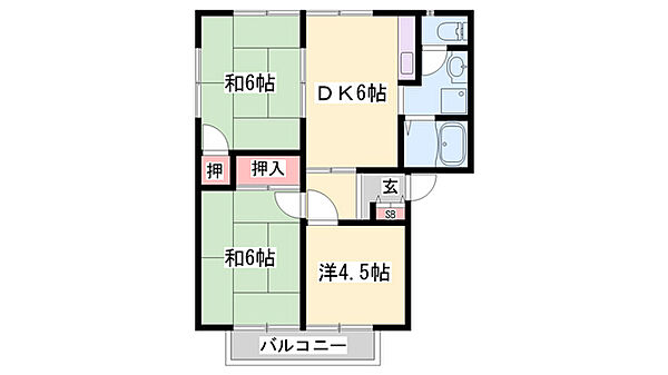 ハイツ二番館 ｜兵庫県加東市下滝野(賃貸アパート3DK・2階・47.32㎡)の写真 その2