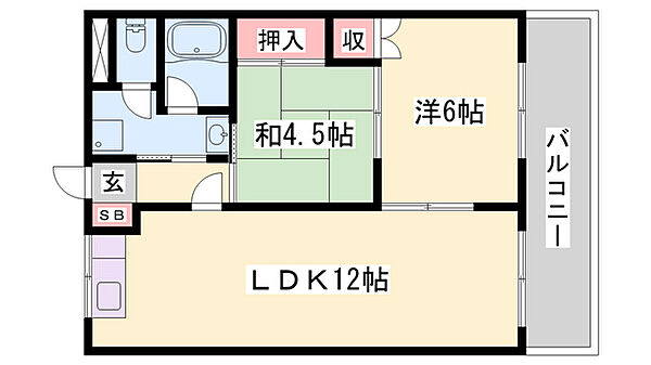 エスポワールＪＵＮ1番館 ｜兵庫県姫路市網干区和久(賃貸アパート2LDK・1階・51.00㎡)の写真 その2